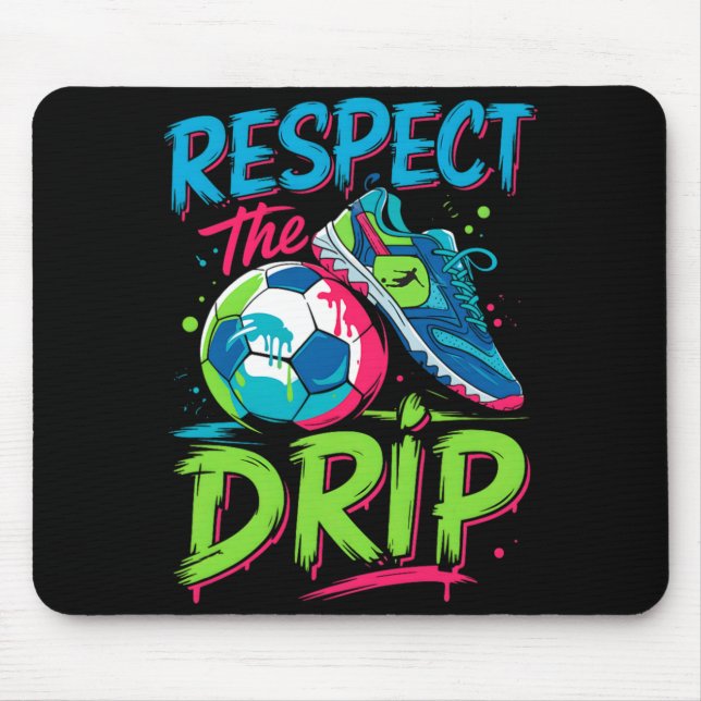 Mousepad Sorvete Derretendo Drip de Futebol Respeite O Meni (Frente)