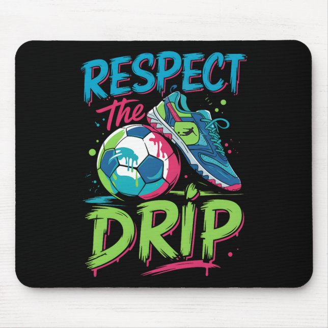 Mousepad Sorvete Derretido Drip de Futebol Respeite o Garot (Frente)
