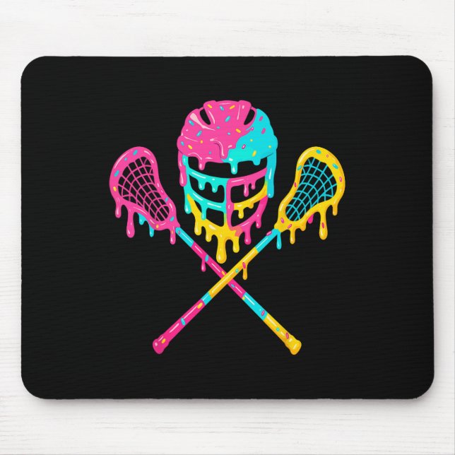 Mousepad Sorvete do capacete Lacrosse Drip Lax (Frente)