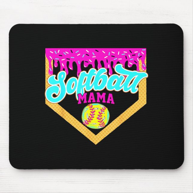 Mousepad Sorvete Drip Softball Mama Pingando Dia de Jogo So (Frente)