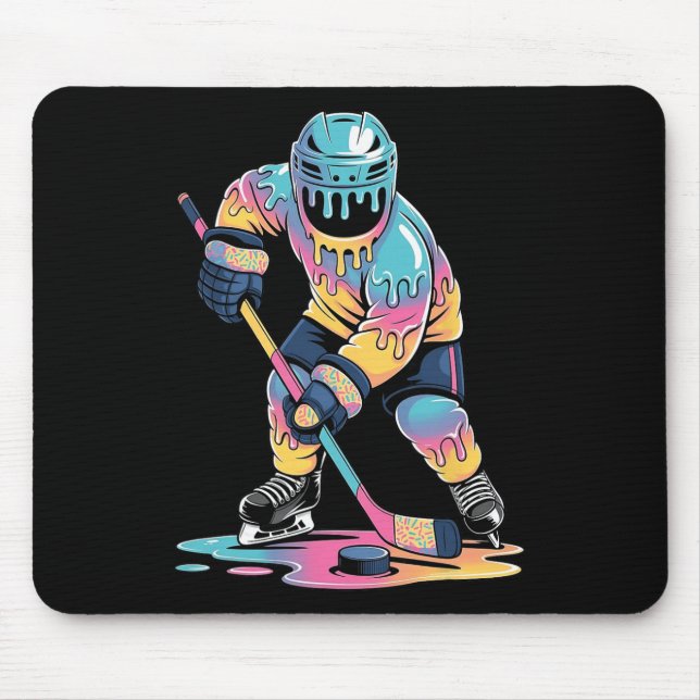 Mousepad Sorvete Engraçado de Hóquei Pingando Meninos Joven (Frente)