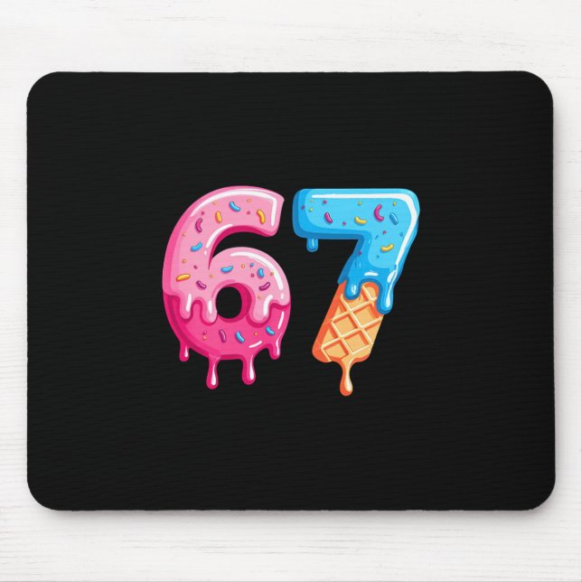 Mousepad Sorvete Seis Sete Gota Legal Meme 67 Número Divert (Frente)