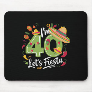 Mousepad Sou 40 Vamos Fiesta aniversário de 40 anos Cinco D