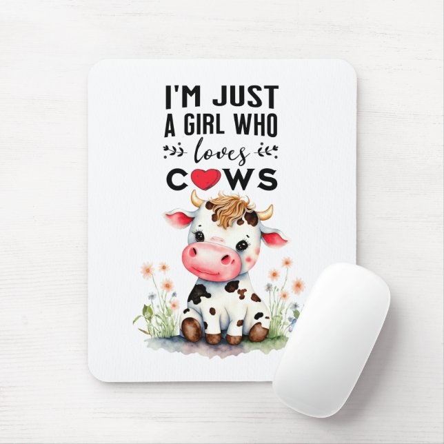Mousepad Sou apenas uma garota que ama vacas (Com mouse)