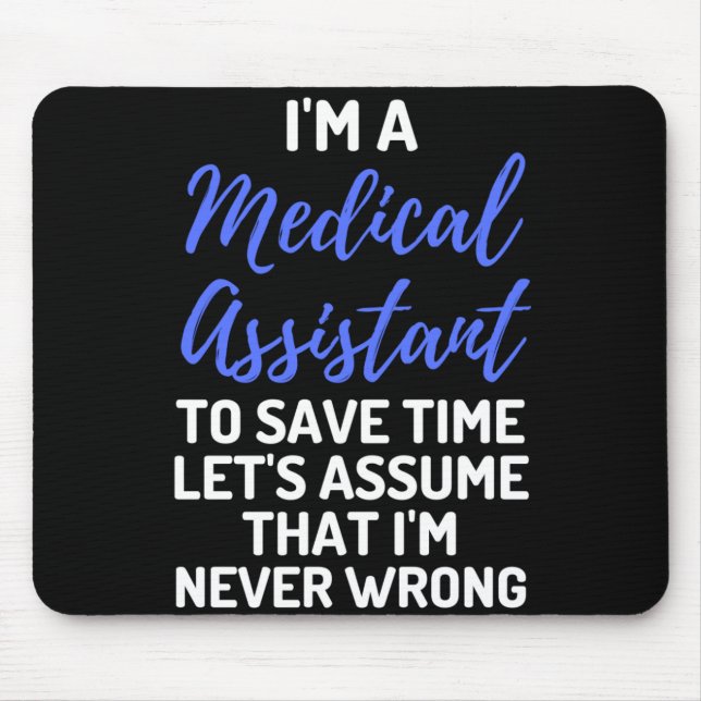 Mousepad Sou Assistente Médico para Salvar Vamos de Tempo (Frente)