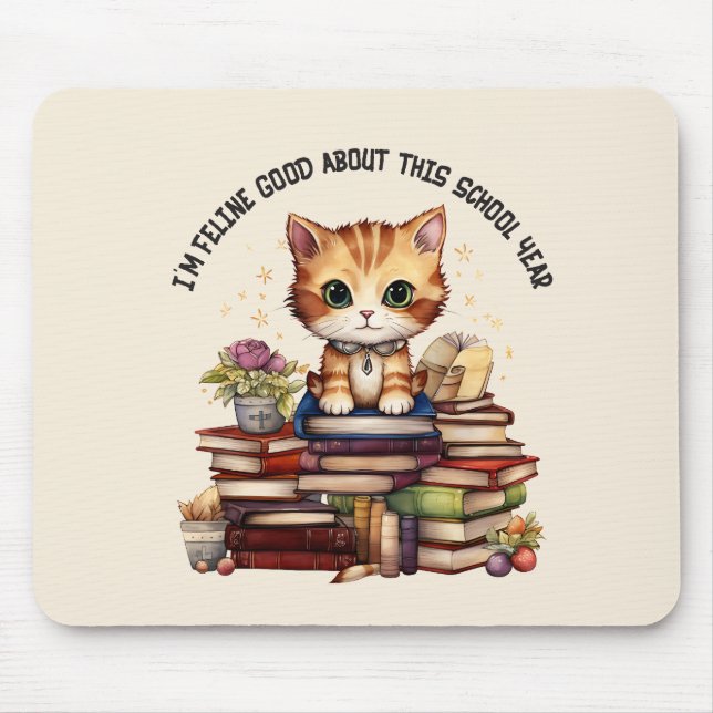 Mousepad Sou Feline, bom neste ano escolar (Frente)