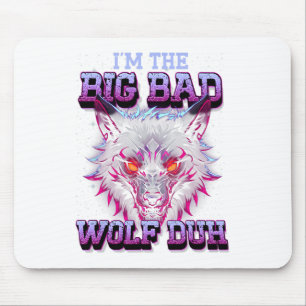 Mousepad Sou o Lobo Mau Engraçado no último minuto do Hallo