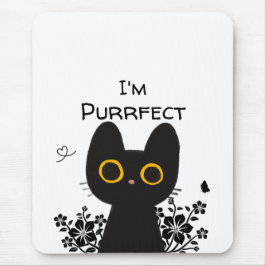 Mousepad Sou Purrfect Gatinho Preto Tapete de Rato