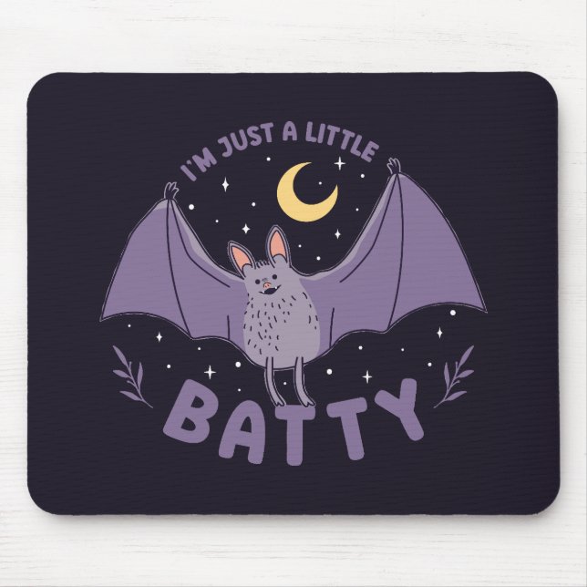 Mousepad Sou só um Dia de as Bruxas engraçado de Batty Pun (Frente)