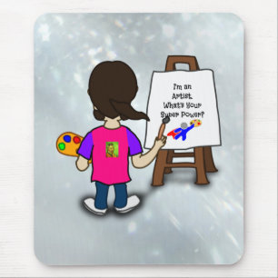 Mousepad Sou um artista, design colorido,