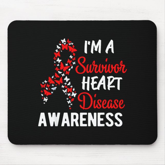 Mousepad Sou Um Coração Sobrevivente Conscientização sobre  (Frente)