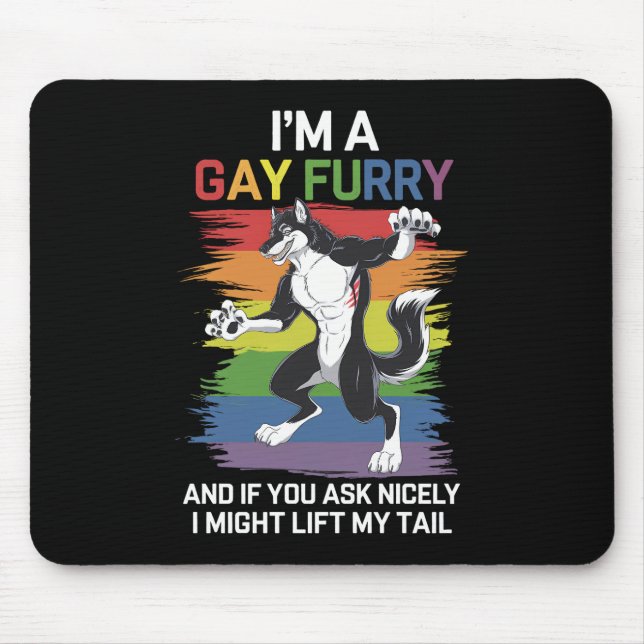 Mousepad Sou um Gay Fox Rainbow LGBTQ Pride (Frente)