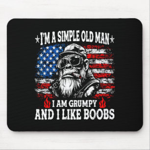 Mousepad Sou um velho simples, sou rabugento e gosto de coi