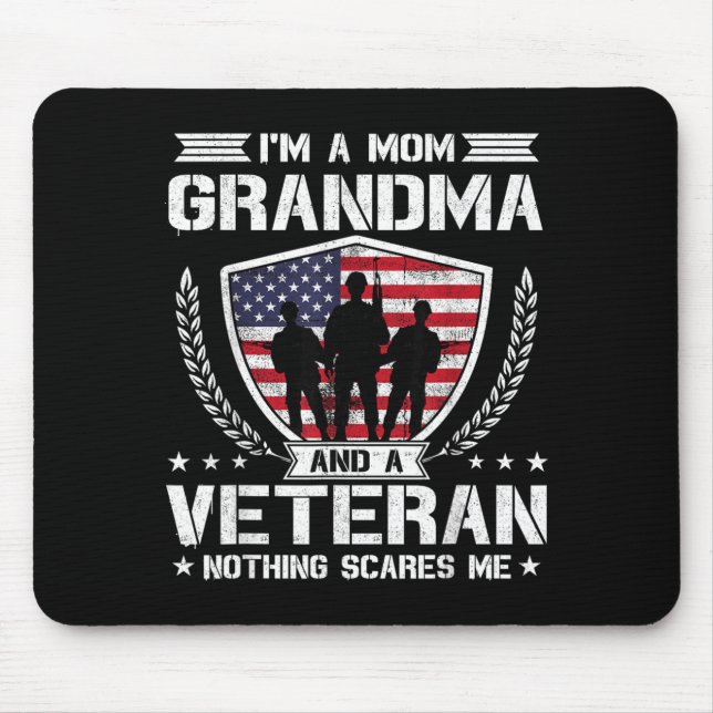 Mousepad Sou uma mãe avó e uma veterana Nada me supera (Frente)