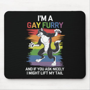 Mousepad Sou Uma Raposa Furry Gay Arco-Íris Orgulho LGBTQ