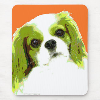 Mousepad Spaniel de rei descuidado Charles do pop art