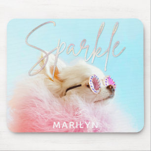 Mousepad Sparkle The Tiny Chi   Vidro Personalizado Por Cão