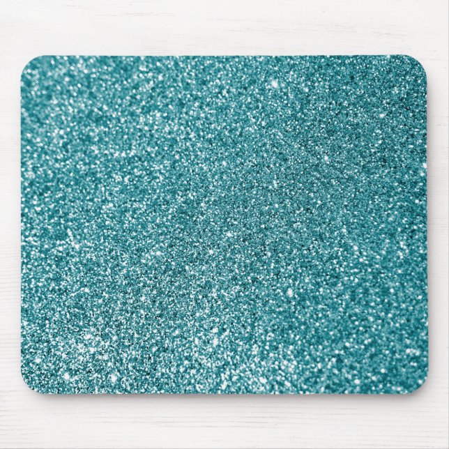 Mousepad Sparkly Bokeh Faux Teal Glitter (Frente)