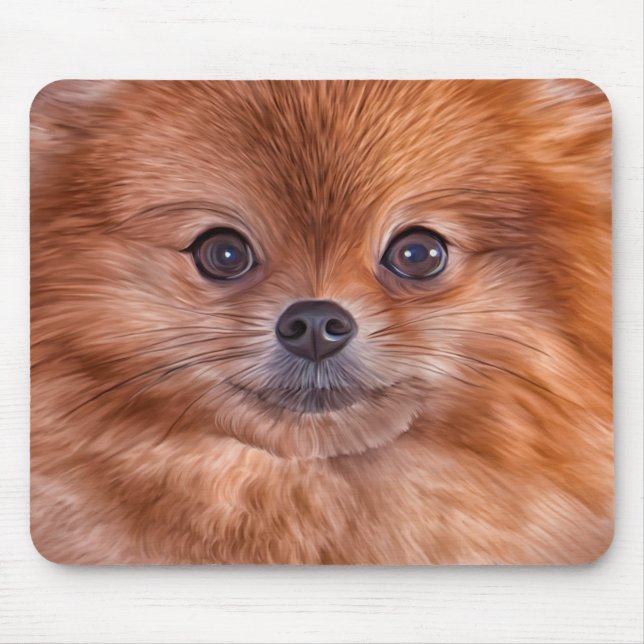 Mousepad Spitz de Pomeranian do cão do desenho (Frente)