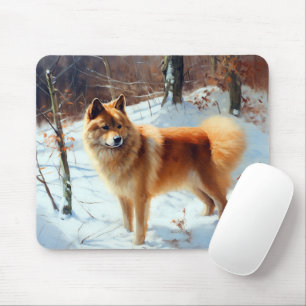 Mousepad Spitz Finlandês Deixou Neve Natal