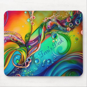 Mousepad Splash! Bolhas coloridas Abstrato Personalizar