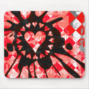 Mousepad Splatter da pintura do coração do amor de Emo