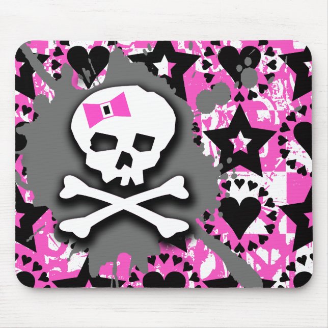 Mousepad Splatter da pintura do crânio (Frente)