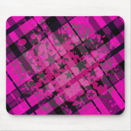 Mousepad Splatter de pintura de Xadrez rosa