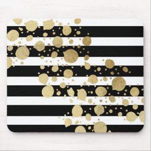 Mousepad Splatter Dourado da pintura do falso em listras