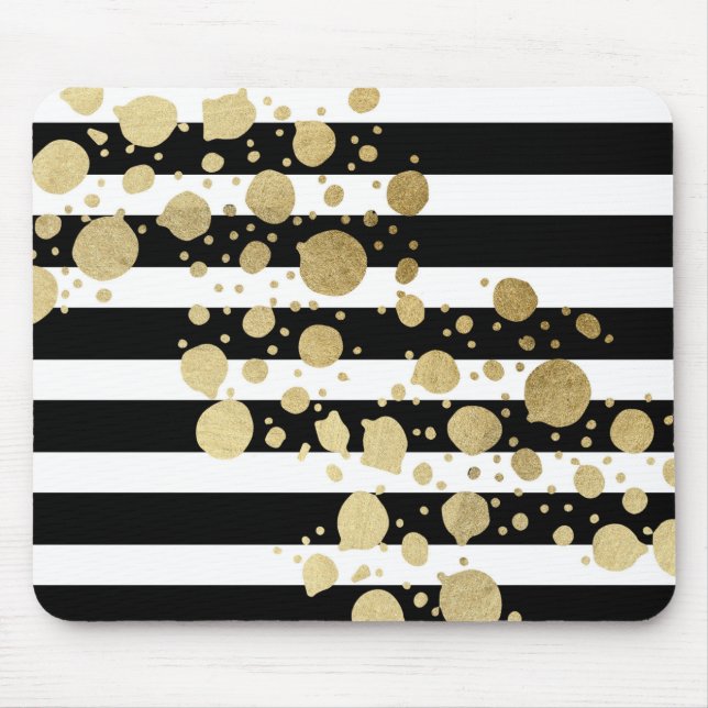 Mousepad Splatter Dourado da pintura do falso em listras (Frente)