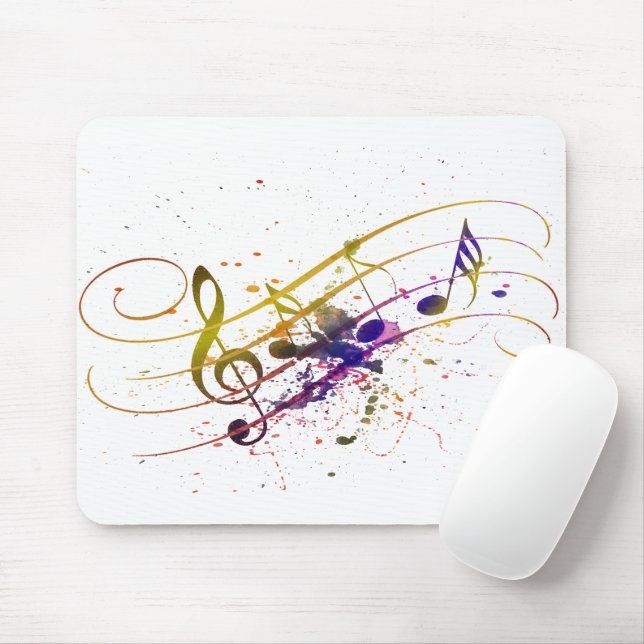 Mousepad Splatter musical colorido (Com mouse)