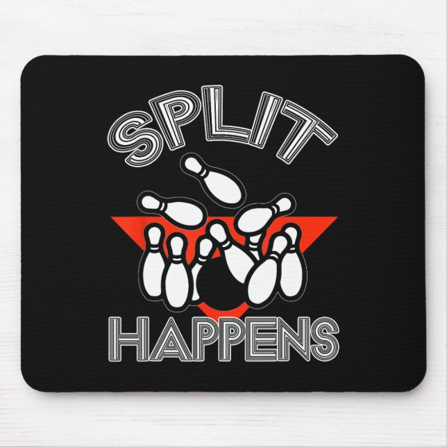 Mousepad Split Acontece Que Boliche Camisa Engraçada Equipe (Frente)