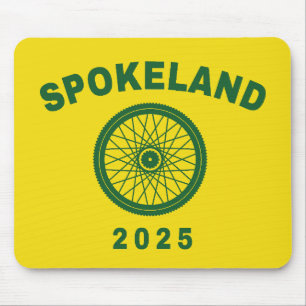 Mousepad Spokeland Oakland ciclando o ciclista californiano