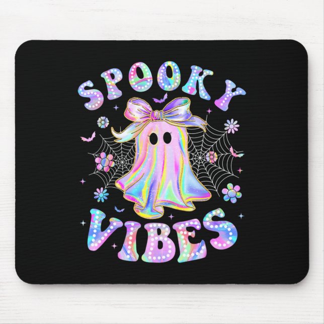 Mousepad Spookes Vibes Ghost Retro Halloween Boo Crew (Frente)