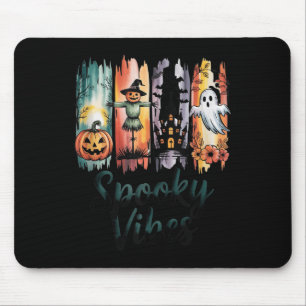Mousepad Spookes Vibes Halloween Pumpkin Ghost Bat Assombra