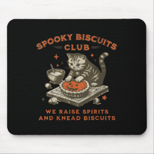 Mousepad Spooky Biscuits Club Cat, Dia de as Bruxas engraça