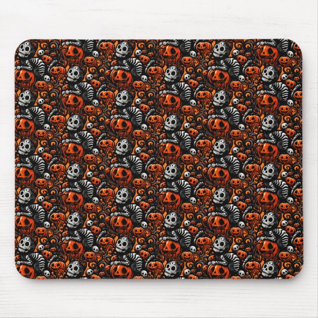 Mousepad Spooky Cat e Pumpkins (Frente)