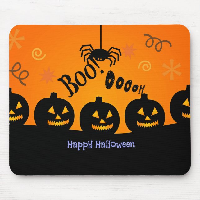 Mousepad Spooky Halloween Pumpkins Jack-o-Lanterns (Frente)