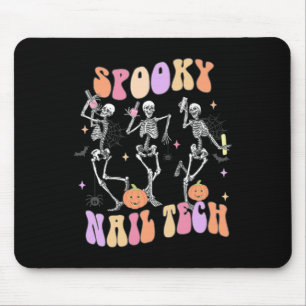 Mousepad Spooky Nail Tech Funny Skeleton Nail Tech Hallowee