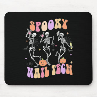Mousepad Spooky Nail Tech Funny Skeleton Nail Tech Hallowee