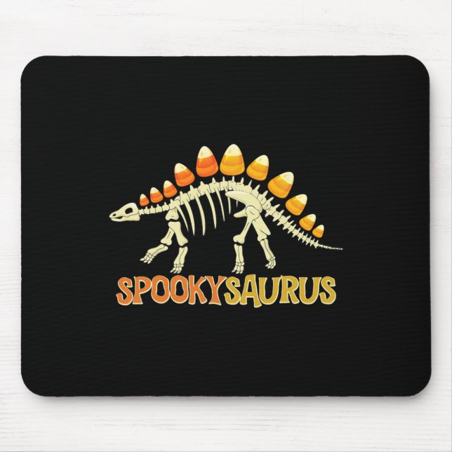 Mousepad Spookysaurus Candy Corn Dinossauro Esqueleto Feliz (Frente)