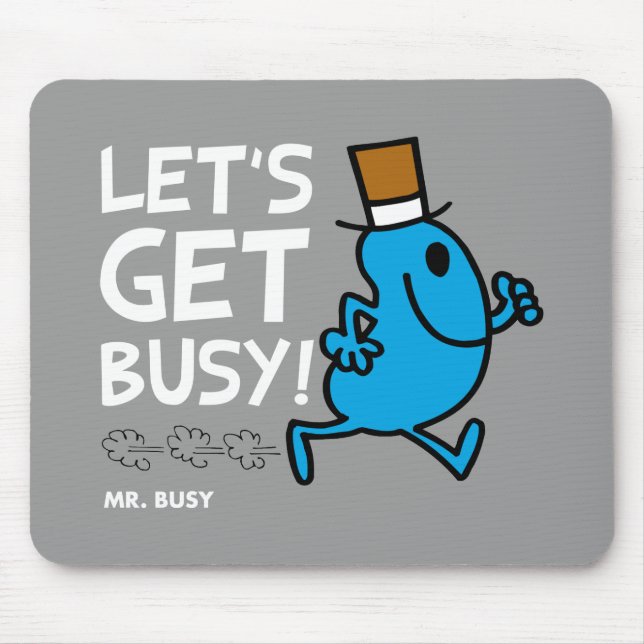 Mousepad Sr. Busy | Vamos Obter Texto Branco Ocupado (Frente)