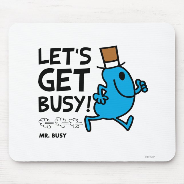 Mousepad Sr. Busy | Vamos Obter Texto Preto Ocupado (Frente)