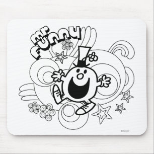 Mousepad Sr. Engraçado preto & redemoinhos & estrelas do