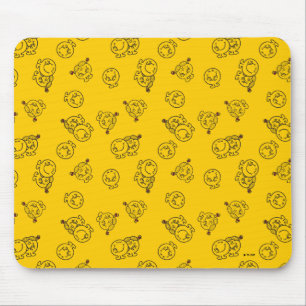 Mousepad Sr. Feliz & teste padrão amarelo pequeno da