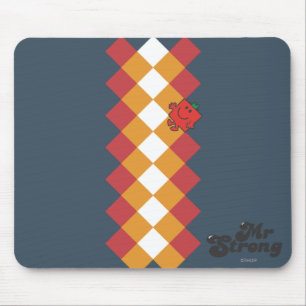 Mousepad Sr. Forte teste padrão vermelho, amarelo, & branc