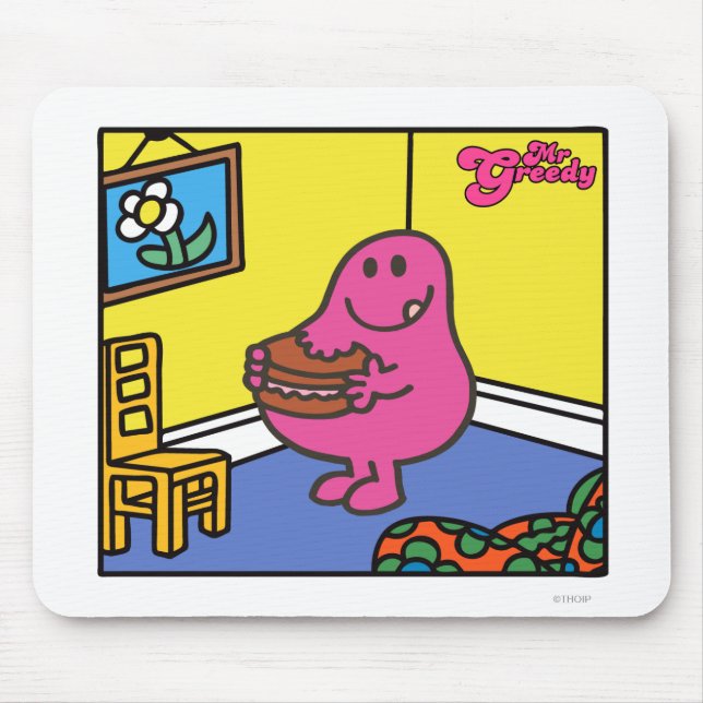 Mousepad Sr. Greedy | Comida na sala de estar (Frente)