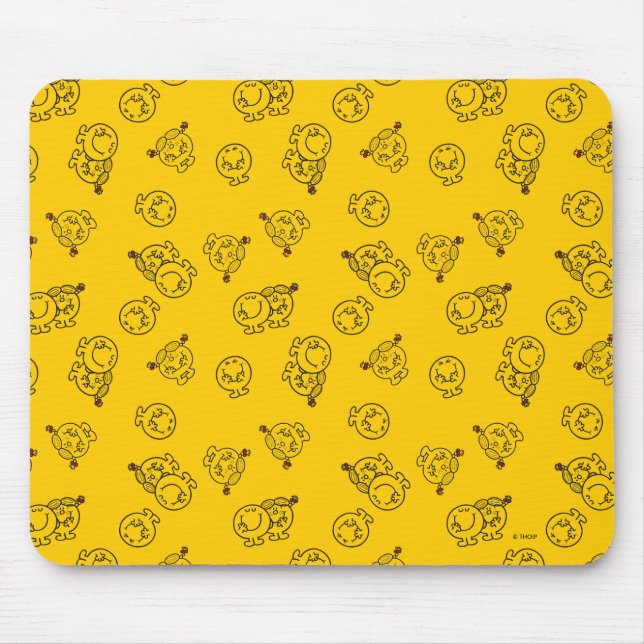 Mousepad Sr. Happy & Little Miss Sunshine | Padrão amarelo (Frente)