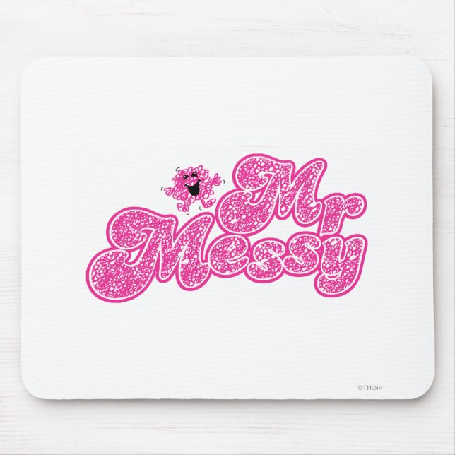 Mousepad Sr. Messy | Nome rosa espumante (Frente)