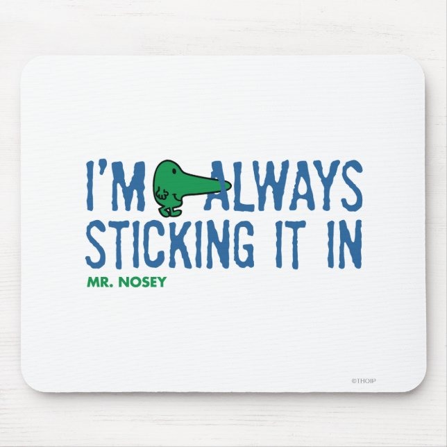 Mousepad Sr. Nosey NPoing | Inscrição Azul (Frente)